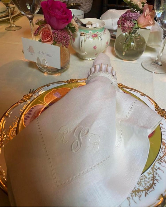 Set of 6 Monogrammed Dinner Napkins